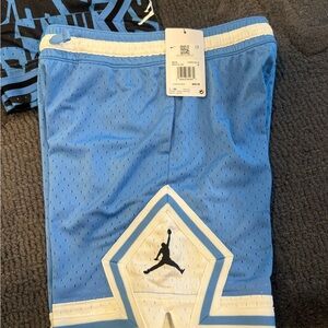 Jordan Light Blue and White Kids Basketball Shorts